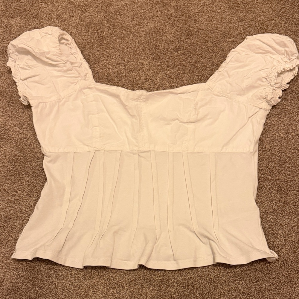 Women's Anthropologie Cream Puff Sleeve Top